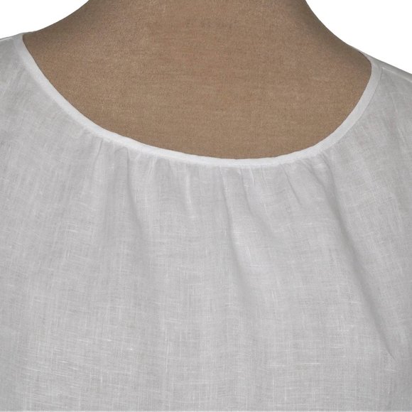 Velvet By G raham & Spencer Kassidy Woven Drop Waist White Linen Dress  Size S - Picture 7 of 12